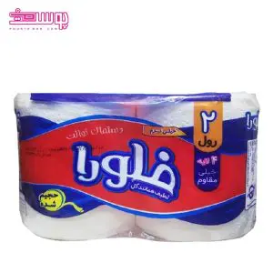 دستمال توالت رولی دوقلو فلورا