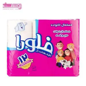 دستمال توالت خانواده فلورا 12 عددی