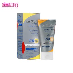 کرم ضد آفتاب آقایان SPF40 سان سیف حجم 50 میلی لیتر به همراه جعبه