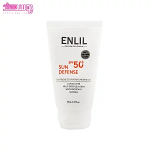 کرم ضد آفتاب بی رنگ سان دیفنس SPF50 پوست مستعد لک انلیل