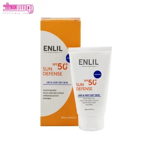 کرم ضد آفتاب بی رنگ سان دیفنس SPF50 پوست خشک انلیل 2