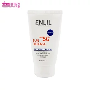 کرم ضد آفتاب بی رنگ سان دیفنس SPF50 پوست خشک انلیل