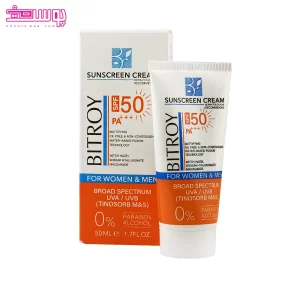 کرم ضد آفتاب بی رنگ پوست چرب SPF50 بیتروی
