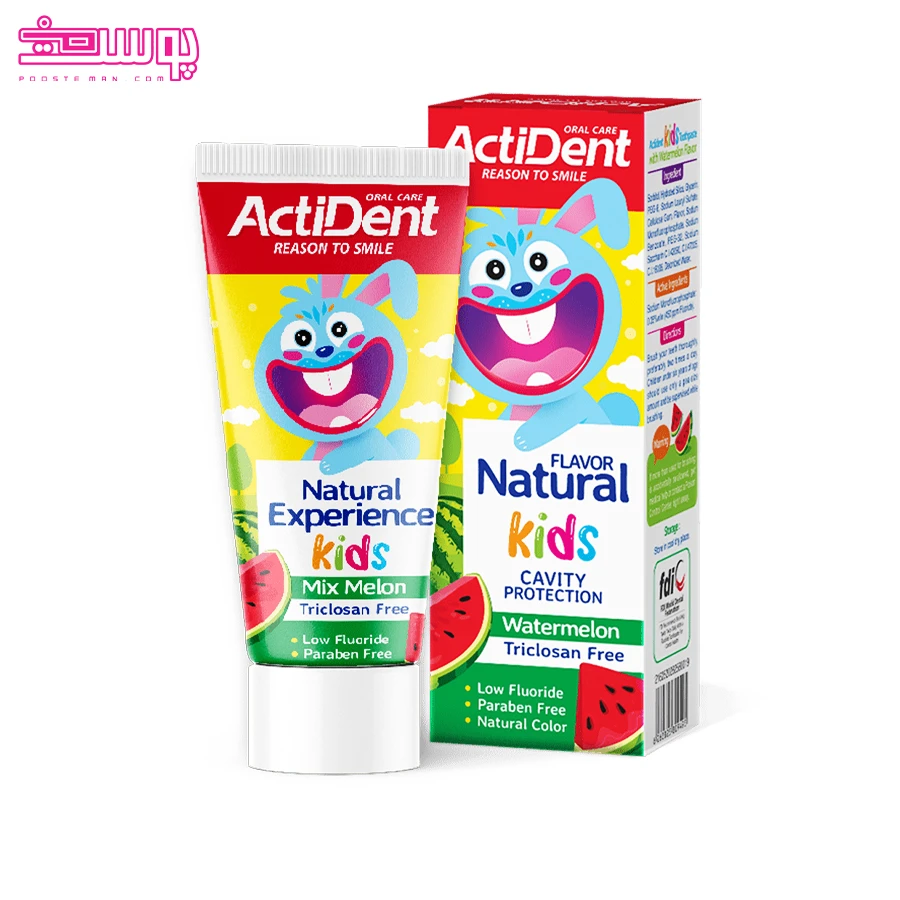 خمیر-دندان-کودک-اکتیدنت-با-طعم-میکس-ملون خمیر دندان کودک اکتیدنت با طعم میکس ملون
