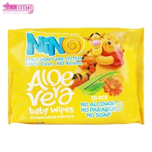 دستمال مرطوب پاک کننده کودک آلوئه ورا نینو