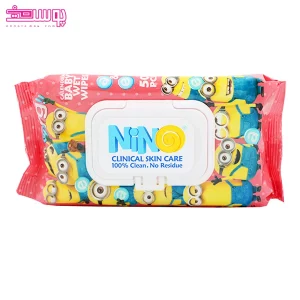 دستمال مرطوب پاک کننده کودک کالاندولا ویتامین آ و ای نینو